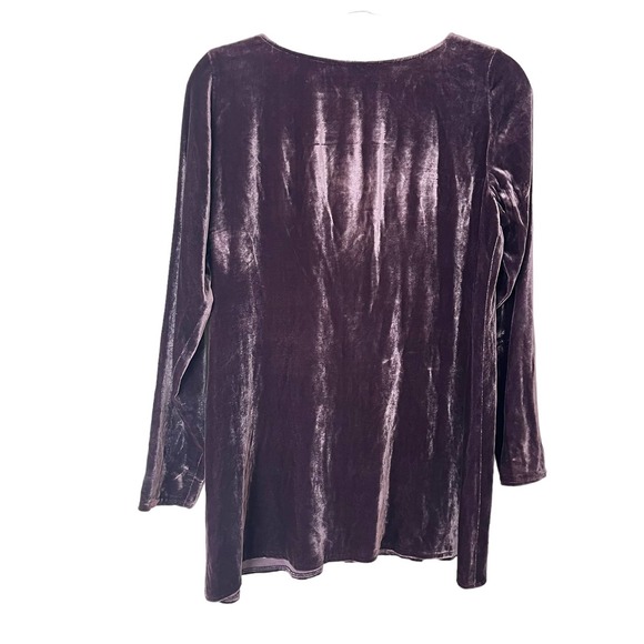 Eileen Fisher Scoop Neck Velvet Long Sleeve Tunic Top Women Size S-XS - Picture 7 of 16